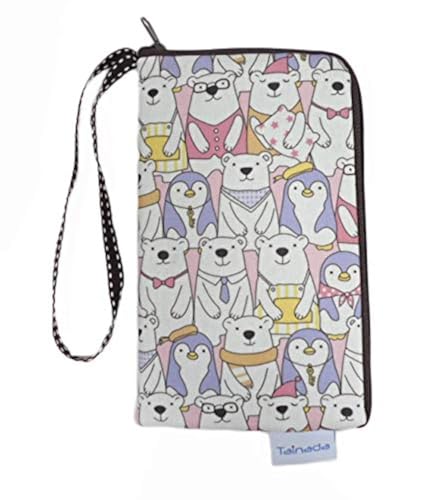 Image of Taianda Women Phone Wristlet Wallet Pouch, Dual Slots (Polar Bear Pink)
