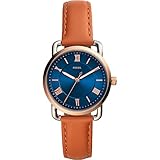 FOSSIL Damenuhr Copeland, 34mm Gehäusegröße, Quarzwerk, Lederarmband