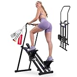 Christopeit Stepper für zu Hause - Climber 1000 mit LCD-Display, Schwarz, 3-Stufen-Widerstand, 12 kg, 150 kg max., Bewegliche Handgriffe, Kletter-Maschine Ganzkörpertraining