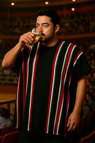 Image of Gamboa Mexican Ponchos for Men Sarape Pancho Men Sarapes Costume Outfit Poncho Hombre
