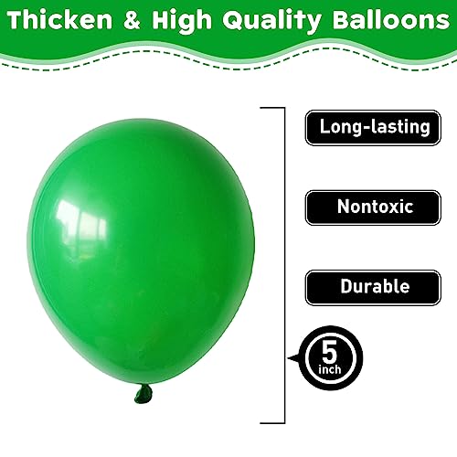 Image of Dark Green Balloons 60pcs 5inch Small Deep Green Latex Balloon for Balloon Garland Arch 5'' Round Mini Dark Green Balloons for Birthday Party Decoration DIY Christmas Tropical Jungle Safari Woodland