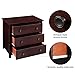 VASAGLE 3-Drawer Dresser, Chest of Drawers, Bedside Table with Solid Wood Legs, for Bedroom, Living Room, Office, Entryway, Brown URCD33BR