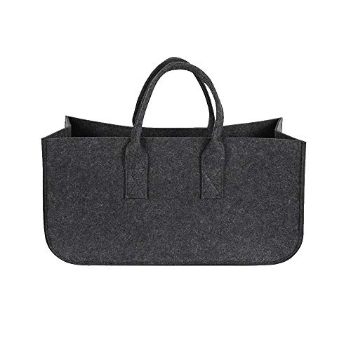 Kaminholz-Taschenträger rechteckig Kaminholztasche Filztaschen für Holz mit Griff Filz Einkaufstasche Weich Faltbarer Aufbewahrungskorb (S) Cover