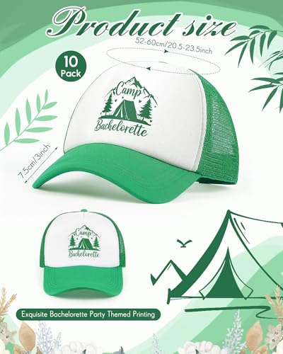 Image of Jecery 10 Pcs Trucker Hat for Women, Bach Party Mesh Baseball Cap for Bridal Shower Wedding Bach Party Favors