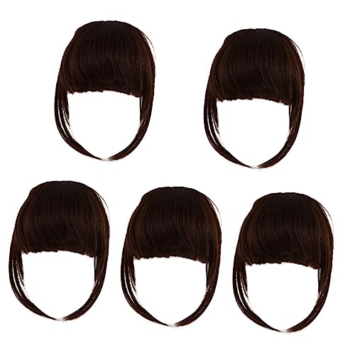 Extensions de cheveux avec frange aérienne Ipetboom, 5 pièces à clip pour femme