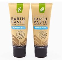 Redmond Earthpaste w/Silver Natural Non-Fluoride Toothpaste, 2 Pack Peppermint