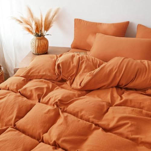 Nayoroom Musselin Bettwäsche 135x200 Baumwolle Karamell Baumwoll Bettbezug – Ansicht 2