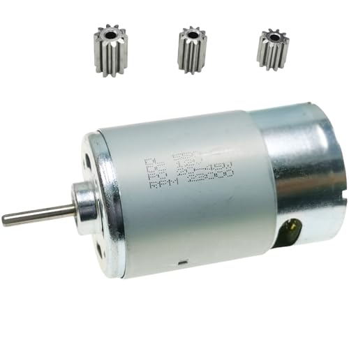 12V DC Motor Speed Controller Powered Wheels Motor Upgrade Kit High Torque Electric Motor Parts for a 12v Trax Replacement Wheels Parts 550 Motor Gear for Ride On Toys Car (1PCS 550 12V 23000RPM)