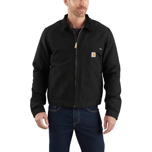Carhartt Detroit Veste en Toile Lourde avec Doublure Matelassée Coupe Décontractée Homme, Noir, M