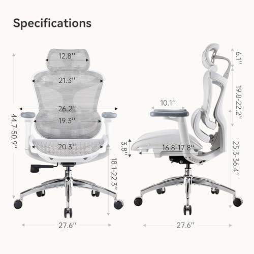 Image of SIHOO Doro C300 Ergonomic Office Chair with Ultra Soft 3D Armrests, Dynamic Lumbar Support for Home Office Chair, Adjustable Backrest Desk Chair, Swivel Big and Tall Computer Chair 2 Packs (Grey)