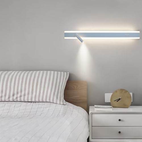 Lámpara de pared con foco giratorio independiente para eliminar sombras al leer en el dormitorio