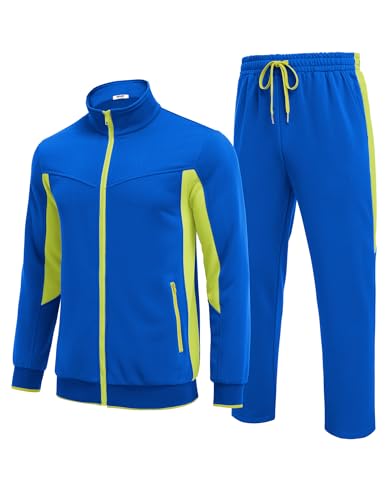 COOFANDY Men's Tracksuits 2 Piece Athletic Track Suit Jogging Running Sweatsuits Casual Warm Full Zip Sports Set2