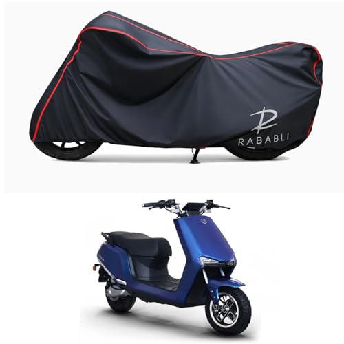 Image of Waterproof Bike Body Cover Compatible for | BGa A2 Lithium Ion | Taffeta Fabric, Red Piping Design, Bottom Elastic Fit | Dustproof, Sun UV & Rain Protection for All Bikes