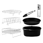Cecotec Accessori Per Friggitrice ad Aria Cecofry Pack Accessories. Air Fryer da 5 a 6,5 L, 8 Accessori, Rivestimento Antiaderente, Lavabile in Lavastoviglie, Senza Bpa