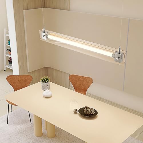 Lampe suspendue linéaire en acier inoxydable pour table de séjour