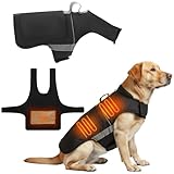 SilTriangle Dog Heated Warm Coat Jacket Pet Winter Black Vest Graphene Heat Lining Coat for Dogs Cats Pet Outdoor Supplies(Not Included Batteries)(X-Large)