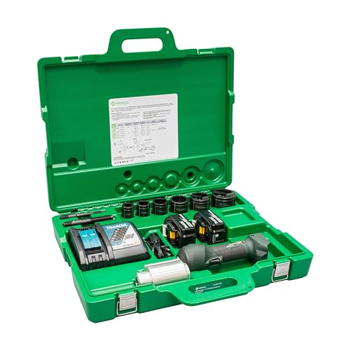 Greenlee LS100X11SB Intelli-PUNCH 11-Ton Battery-Hydraulic Knockout Punch Kit with Slug-Buster, 1/2