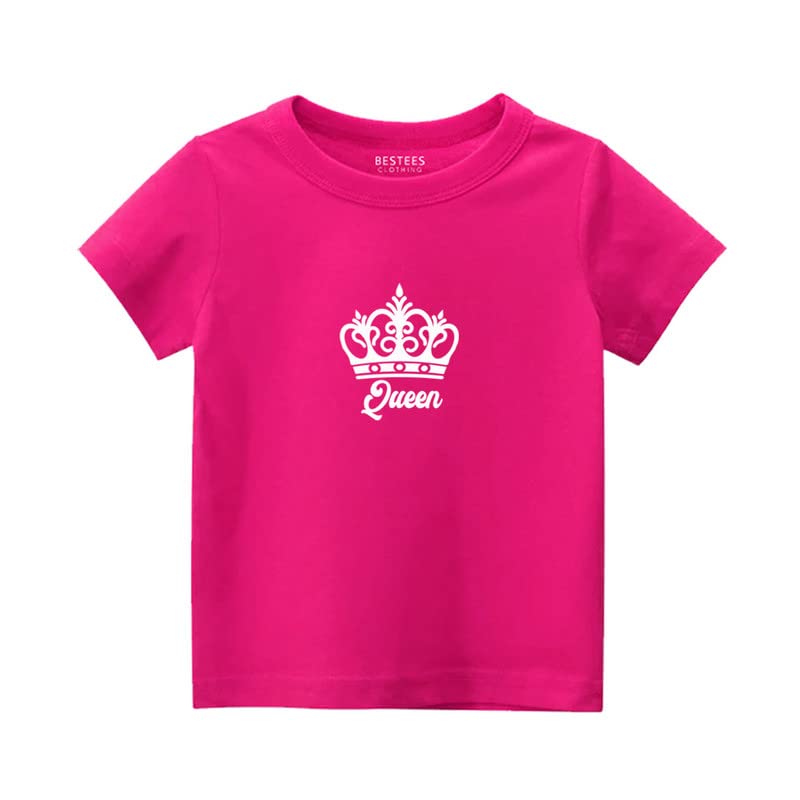 GenericZOOTEE Fashion Kids Girls Queen Printed Cotton Round Neck Sleeve Pink Color Tshirts