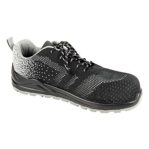 Cofan Zapato de Seguridad Deportivo Modelo Sierra | Puntera de Fibra de Vidrio y Plantilla antiperforación (Negro, Sistema Tallas Calzado EU, Adulto, Hombre, Números, Mediano, 41)