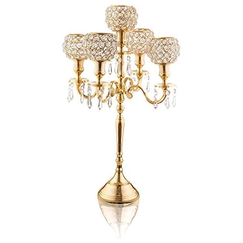 Klikel Classic Gold 5 Light Candelabra 24 Inch Cover