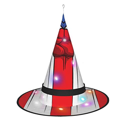 rouxf Refresco Red Coke Led Brillante Navidad Halloween Sombrero de Bruja para...