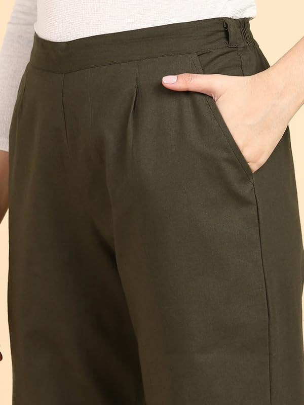 Image of Moirai Cotton Regular Fit Woman Trousers Pants Kurti Pant Daily Casual Formal Office Use