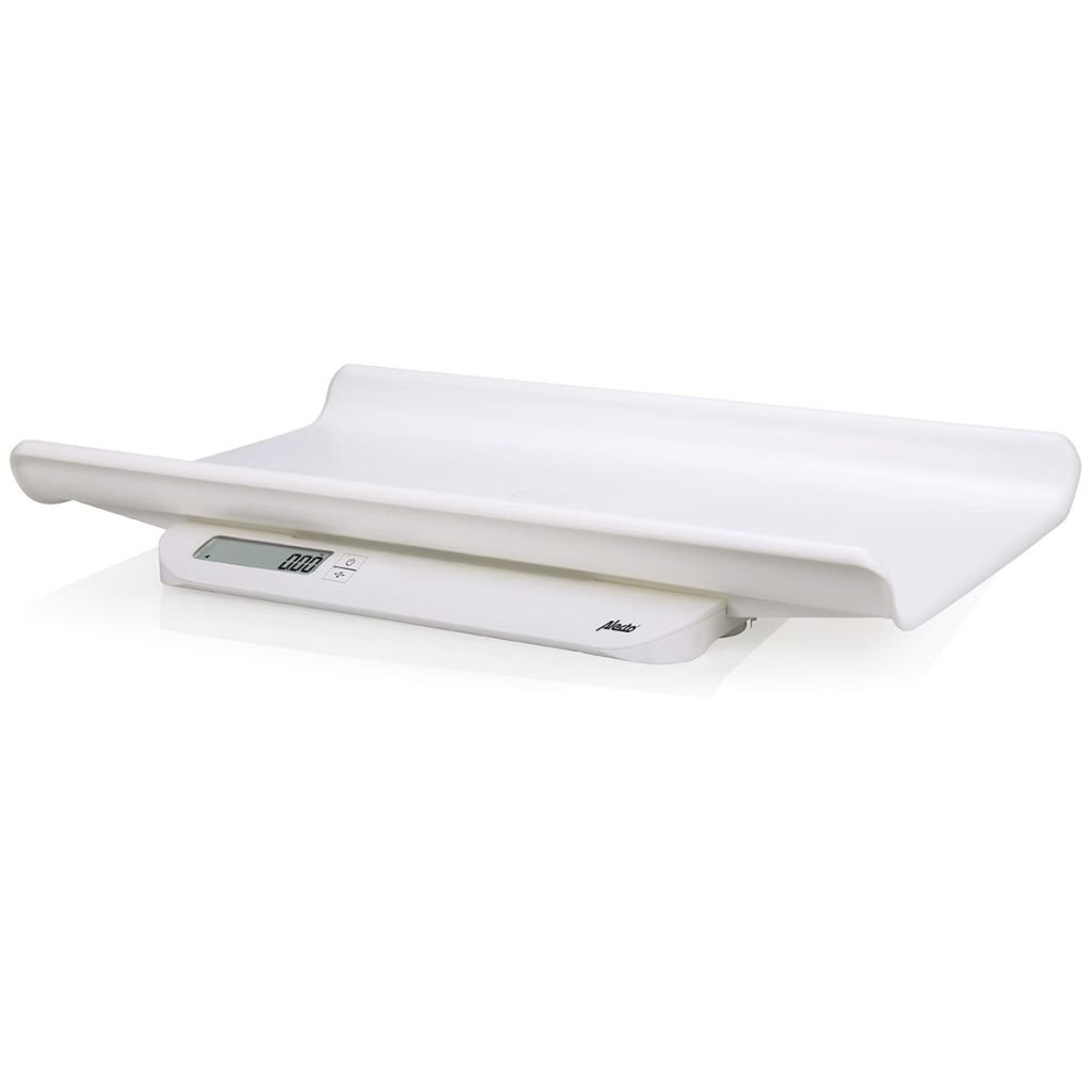 Alecto bambino BC10 Bilancia Neonato - Preciso fino a 5 grammi - Pesa fino a 20 kg - Segui la crescita del tuo bambino - Funziona a batterie (incluse) - Bianco