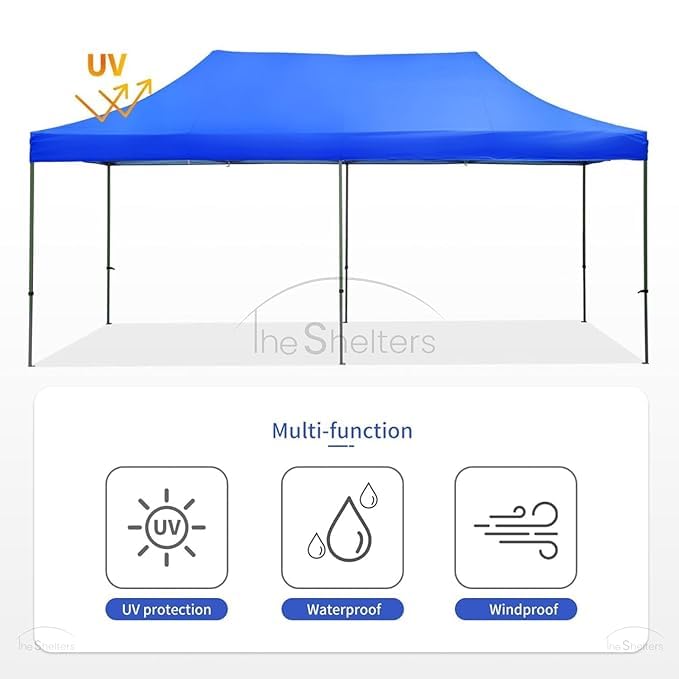 Image of 10x20 Gazebo Canopy Tent Heavy Duty Waterproof Garden Gazebo with 3 Plain Side Walls for Events, Party, Wedding, Terrace & Lawn | Strong Metal Frame