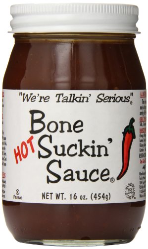 Bone Suckin Fords Gourmet Foods BBQ Sauce, Hot, 16 Ounce