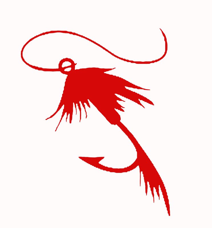 Nok Nok Fishing Lure Fly Fish Decal Vinyl Sticker |Cars Trucks Vans Walls Laptop| Red |7.5 x 5.5 in| 1775