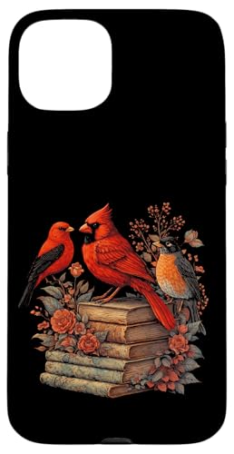 Vintage Birds Cottagecore �t���[�����u�b�N �J�[�f�B�i���o�[�h���o�[�Y �X�}�z�P�[�X iPhone 15 Plus �p