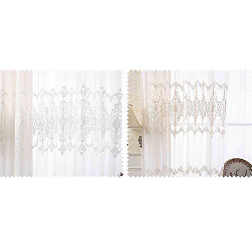 Rideaux transparents de salon et voilage blanc souillé en tulle brodé curry 250 * 270cm - 6