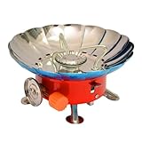 Cabilock Estufa de Gas Portátil para Camping Resistente al Viento Quemador de Loto Diseño Compacto para Senderismo y Picnic Compatible Tanques de Gas Planos y Largos