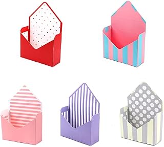 Yunpo tech 5 Pieces Envelope Flower Boxes Florist Bouquet Packaging Flower Bouquet Envelope Gift Box for Birthday Wedding Party Decoration, Pink, 29.5x20x7cm