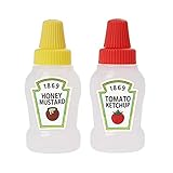 mini botellas de champagne Dimensión: Cada botella de plástico vacía mide 7,5 x 3,2 cm/2,95 x 1,26 pulgadas, el cuerpo suave de la botella es fácil de exprimir la, incluso con una mano, puede abrir y cerrar fácilmente la tapa..Mini botella de condimento botella de 25 ml