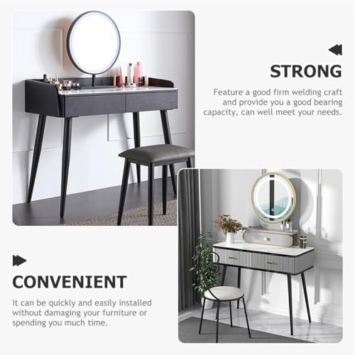 Patas metálicas para muebles negros Alipis de hierro para armarios y closets, pack de 2 7