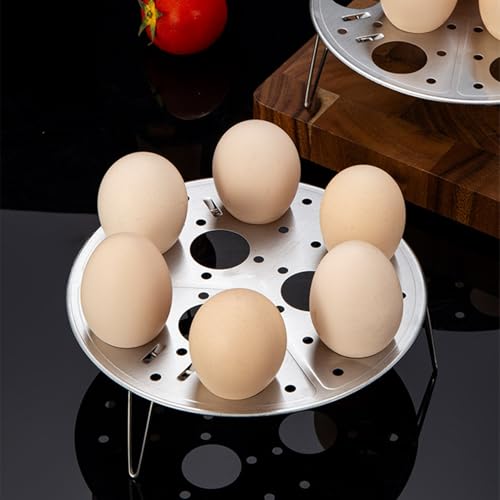 Egg Steamer Rack 9 Holes Stainless Steel Trivet Egg Steamer Basket Heat Insulation Rack for Pots and Bowls Stackable Steamer Tray for Eggs and Food Height Adjustable Steaming Holders for Eggs