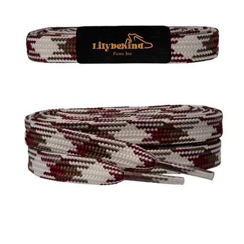 Lilybekind 5/16�C���` �J���[�t���b�g�V���[���[�X 51�C���` �X�j�[�J�[�p�����p�C�Ђ�, ���b�h�A�z���C�g�A�u���E���B, 51" length