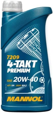 MANNOL 7209 4-Takt Motorradöl 20W-40, für Roller & ATV, JASO MA2, 1L | Für benzinbetriebene 4-Takt-Motoren mit Ölbadkupplung, erfüllt API SN, hoher Verschleiß- und Korrosionsschutz