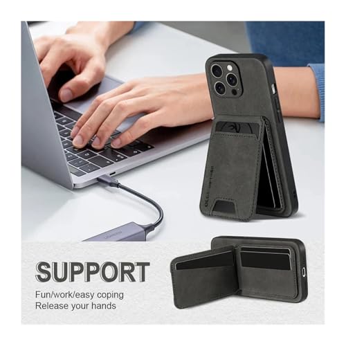 Funda de cuero con tarjetero premium y protección antigolpes para iPhone 17 Pro 5