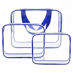 Retoo Beauty Case Trasparente Set da 3 Pezzi, Borsa Cosmetica Impermeabile per Aereo, Toilette da Viaggio per Donna, Uomo e Bambino - Grande Formato per WC e Cosmetici