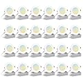 Amico 24 Pack 4 Inch 5CCT Ultra-Thin LED Recessed Light with Junction Box, 2700K/3000K/4000K/5000K/6000K Selectable, 700LM Brightness, Dimmable Canless Wafer Downlight, 10W Eqv 60W-ETL&FCC