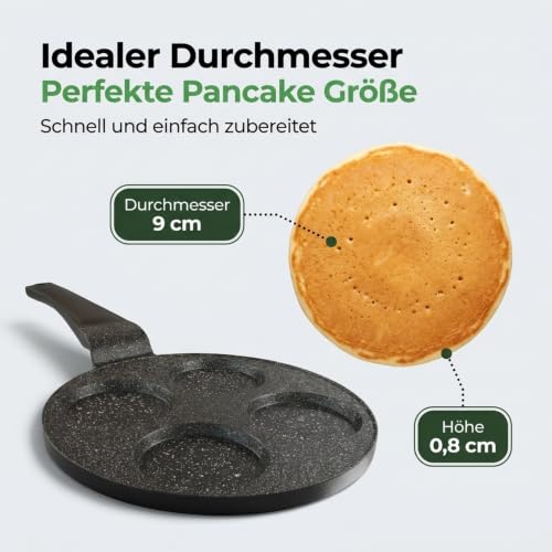 Amalindo Pancake Pfanne Induktion Ø26 cm, 4 Mulden, Aluminiumguss – Ansicht 3