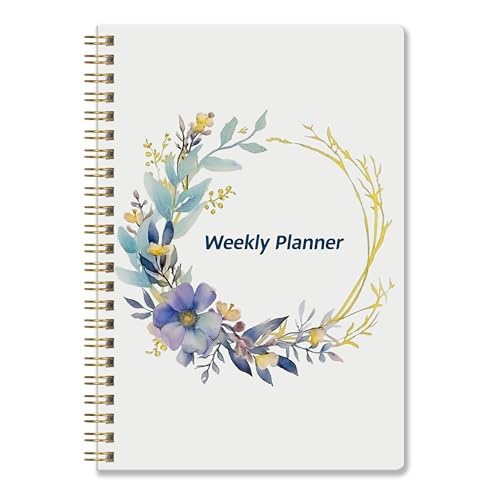 Undated Weekly Planner Notebook, A5 Planner Notebook Daily Diary,Weekly Goals with Habit Tracker 52 Weeks Planning for College Work