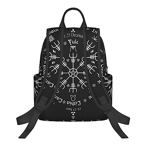 Business Laptop Backpack Travel Bag Rucksack Daypack For Work College Men Women Backpack (Norse Viking Vegvisir Compass goth pentagram)3