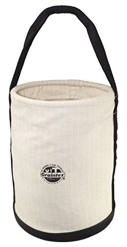 Graintex CB2182 Utility Canvas Bucket Plastic Bottom 16" X 12" Rip-Stop Canvas Webbing Handle
