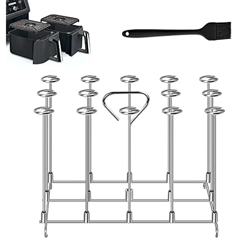 Loofu Stainless Steel Skewer Stand Kebab 8QT, 16 in 1 Air Fryer Accessories Grill Skewers Rack, for Air Fryer Cooking BBQ Compatible with Ninja Air Fryer AF300UK, AF400UK Cover