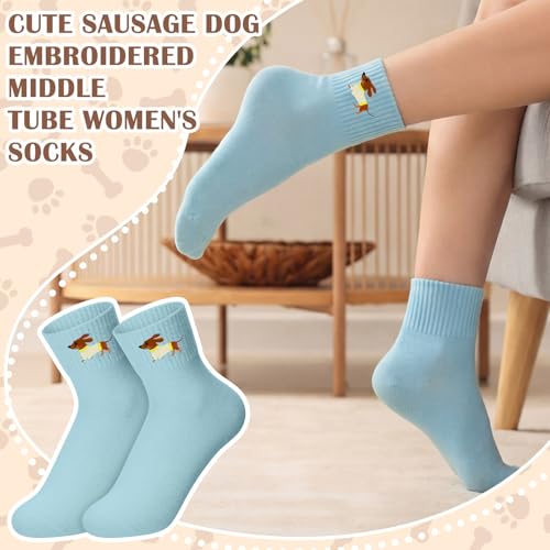 Image of Eurzom 10 Pairs Socks Womens Crew Elastic Ankle Length Cotton Socks Aesthetic Cute Lightweight Low Cut Gifts for Women