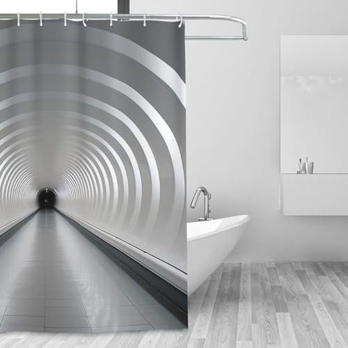 Rideau de douche imperméable contre les fuites d'eau blanc 182 cm