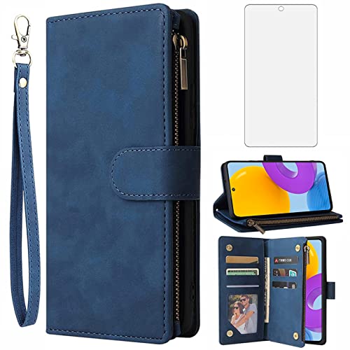 Coque Samsung Galaxy M52 5G Asuwish en cuir flip cover avec protège-écran
